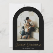 Botanical Arch Photo Merry Christmas Holiday Card 招待状 (正面)