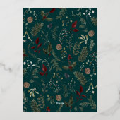 Botanical Arch Photo Merry Christmas Holiday Card 箔シーズンカード (裏面)