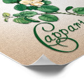 Botanical aromatherapy illustration of Capers ポスター (角)