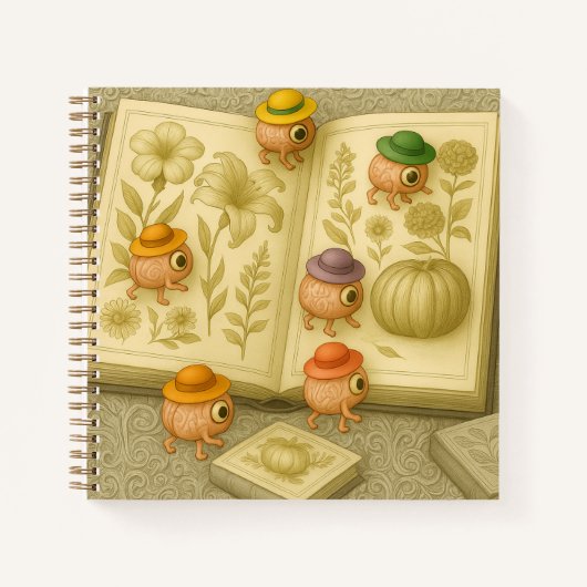 Botanical Art-Exploring Brain Aliens ノートブック (正面)