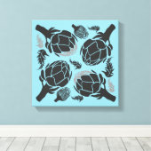 Botanical Artichoke Art Home Decor キャンバスプリント (インサイチュ (ウッドフロア))