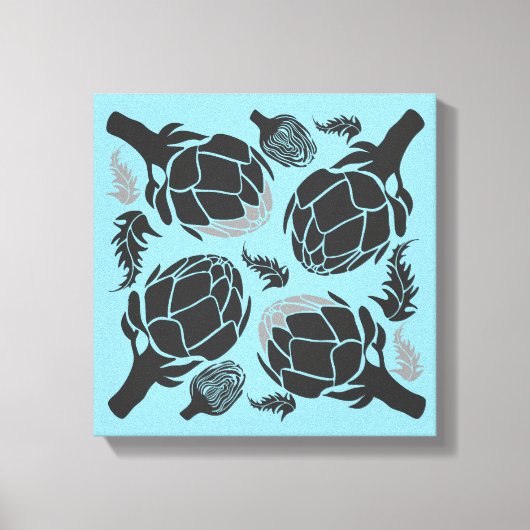 Botanical Artichoke Art Home Decor キャンバスプリント (正面)