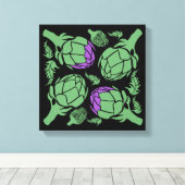 Botanical Artichoke Art Home Decor キャンバスプリント (インサイチュ (ウッドフロア))