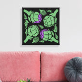 Botanical Artichoke Art Home Decor キャンバスプリント (インサイチュ (リビング))