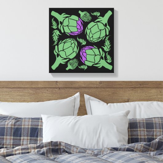 Botanical Artichoke Art Home Decor キャンバスプリント (インサイチュ (寝室))