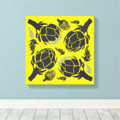 Botanical Artichoke Art Home Decor キャンバスプリント (インサイチュ (ウッドフロア))