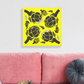 Botanical Artichoke Art Home Decor キャンバスプリント (インサイチュ (リビング))