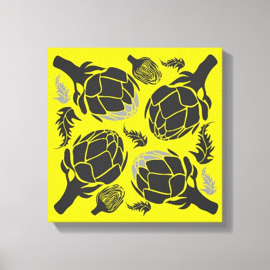 Botanical Artichoke Art Home Decor キャンバスプリント (正面)