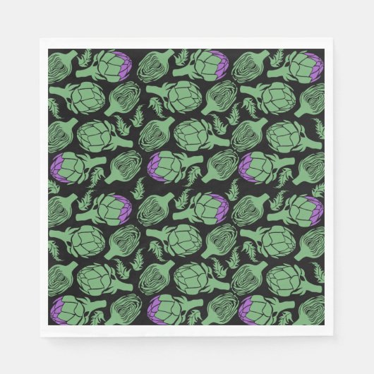 Botanical Artichoke Art Home Decor スタンダードランチョンナプキン (正面)