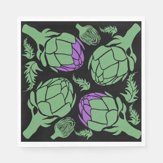 Botanical Artichoke Art Home Decor スタンダードランチョンナプキン (正面)