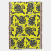 Botanical Artichoke Art Home Decor スローブランケット (正面縦)