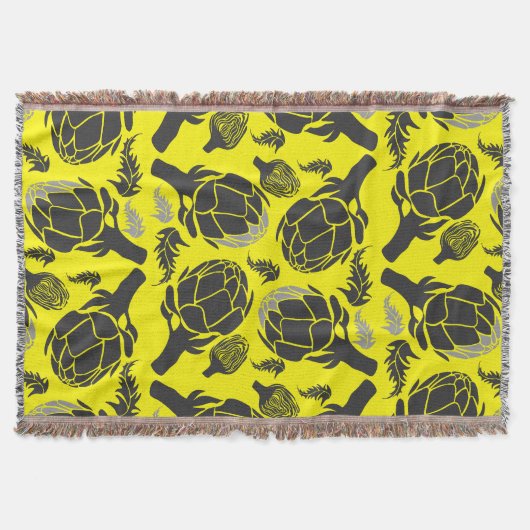 Botanical Artichoke Art Home Decor スローブランケット (正面)