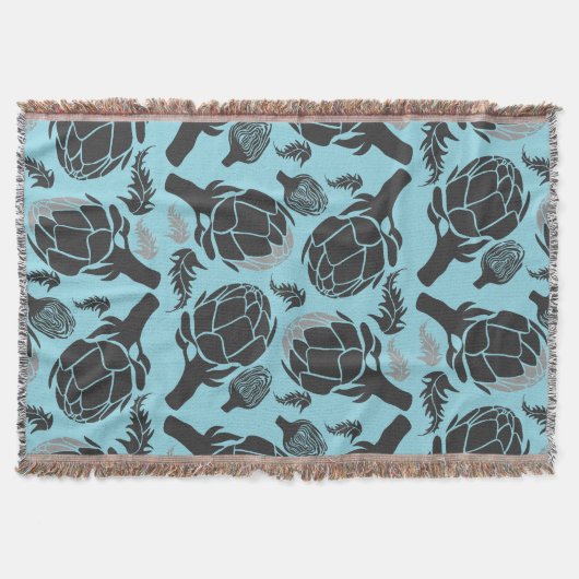 Botanical Artichoke Art Home Decor スローブランケット (正面)