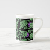 Botanical Artichoke Art Home Decor ボーンチャイナマグカップ (右)