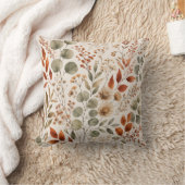 Botanical Autumn Floral Throw Pillow クッション (ブランケット)