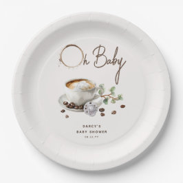 「Botanical Baby is Brewing」コーヒーベイビーシャワー ペーパープレート