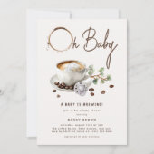 Botanical Baby is Brewing' Coffee Baby Shower 招待状 (正面)