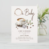 Botanical Baby is Brewing' Coffee Baby Shower 招待状 (スタンド正面)