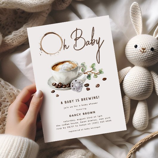 Botanical Baby is Brewing' Coffee Baby Shower 招待状