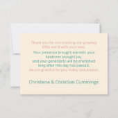 Botanical Baby Shower サンキューカード (裏面)