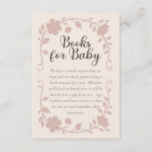 Botanical Baby Shower Book Request Card Blush エンクロージャーカード (正面)