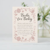 Botanical Baby Shower Book Request Card Blush エンクロージャーカード (スタンド正面)