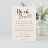 Botanical Baby Shower Thank You Card Blush Pink サンキューカード (スタンド正面)