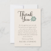 Botanical Baby Shower Thank You Card Sage サンキューカード (正面)