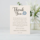Botanical Baby Shower Thank You Card Sage Blue サンキューカード (スタンド正面)