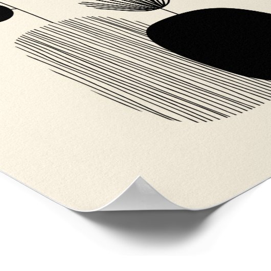 Botanical Balance – Minimal Vase Illustration ポスター (角)