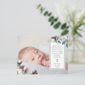 Botanical Baptismクロスフォトでお礼 ポストカード (スタンド正面)