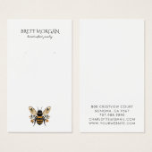 Botanical  Bee Earring Jewelry Display Card (正面&裏面)