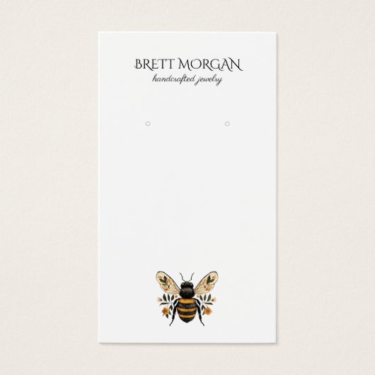 Botanical  Bee Earring Jewelry Display Card (正面)