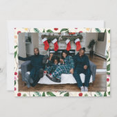 Botanical Berries Greenery Christmas Family Photo シーズンカード (裏面)