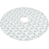 Botanical Berry Modern Holiday Christmas Greenery  ブラッシュドポリエステルツリースカート (アングル)