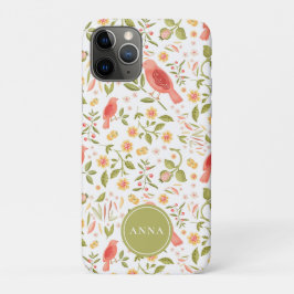 Botanical Birds Pattern – Elegant Nature Design iPhone 11 Proケース