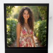 Botanical Black Gold Script 4 Photo Graduation 三つ折り案内状 (内部最初)