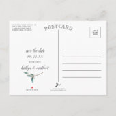 Botanical Blissの結婚写真は日付を保存 案内ポストカード (裏面)