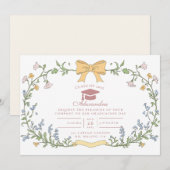 Botanical Bloom Garden Graduation 招待状 (正面/裏面)