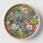 Botanical Bloom Nature Wildflower 壁時計 (正面)