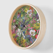 Botanical Bloom Nature Wildflower 壁時計 (傾斜)