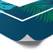 Botanical Blue Beach Palm Welcome to our Wedding ポスター (角)