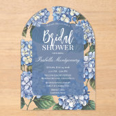 Botanical Blue Hydrangea Floral アクリル招待状 (正面)