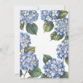 Botanical Blue Hydrangea Floral 招待状 (裏面)