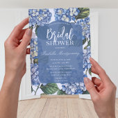 Botanical Blue Hydrangea Floral 招待状