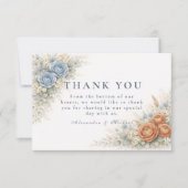 Botanical Blue Rose Wedding サンキューカード (正面)