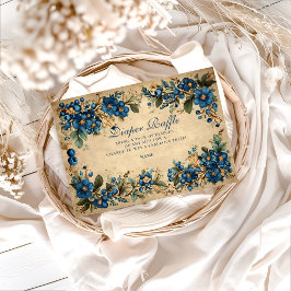 Botanical Blueberry Floral Diapper Raffle  エンクロージャーカード