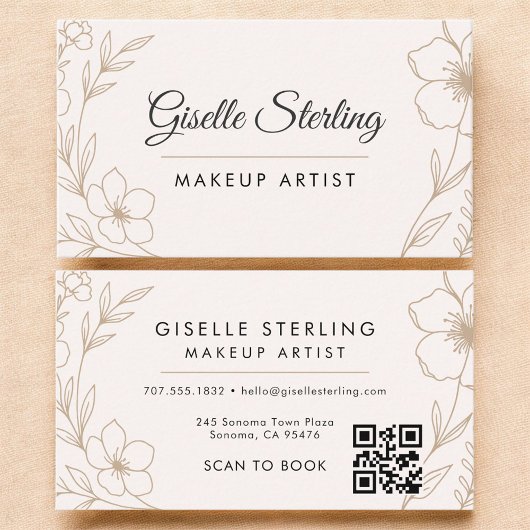 Botanical Blush Makeup Artist QR Code Beauty  名刺