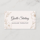 Botanical Blush Massage Therapist QR Code Floral 名刺 (正面)