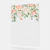 Botanical Blush Pink Floral Wedding Welcome Sign アクリルサイン (傾斜)